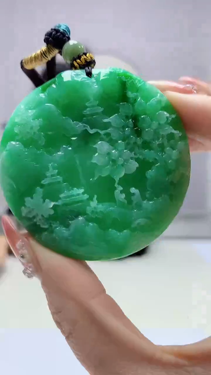 【闪购商品】定制翡翠未镶嵌4902DD-毛货挂件78