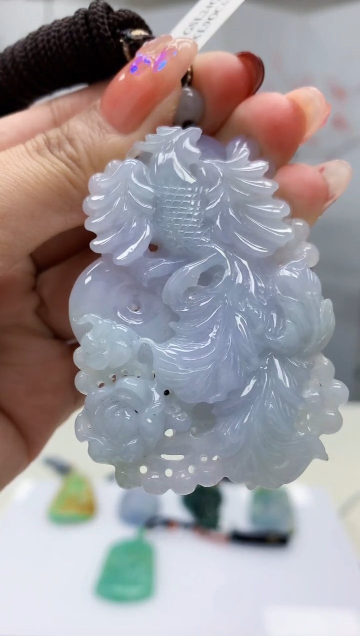 【闪购商品】定制翡翠未镶嵌3123MM-毛货挂件69