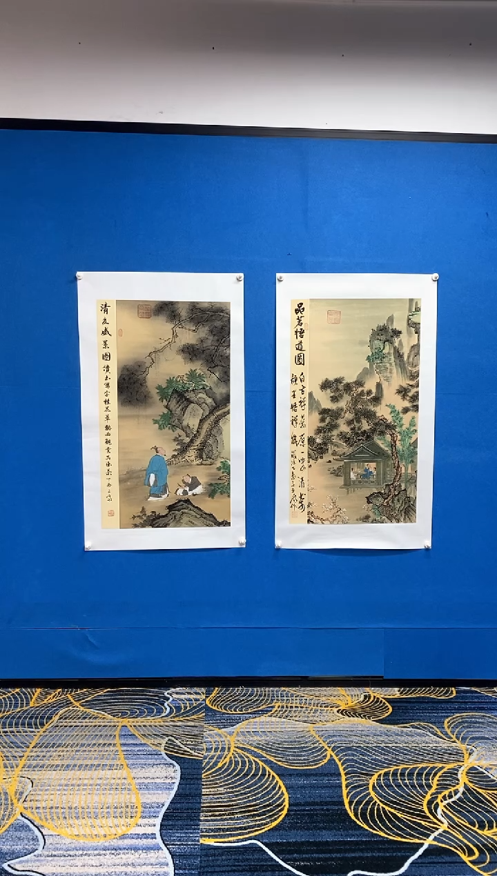【闪购商品】国画张巨富 清夏盛景图+品茗悟道图