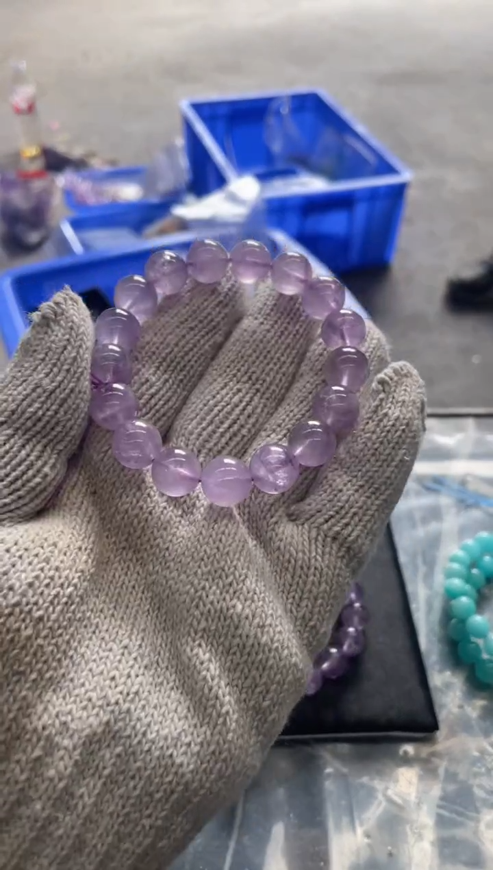 【闪购商品】紫晶手串卡14mm未镶嵌天然紫水晶手串拍3单99发1
