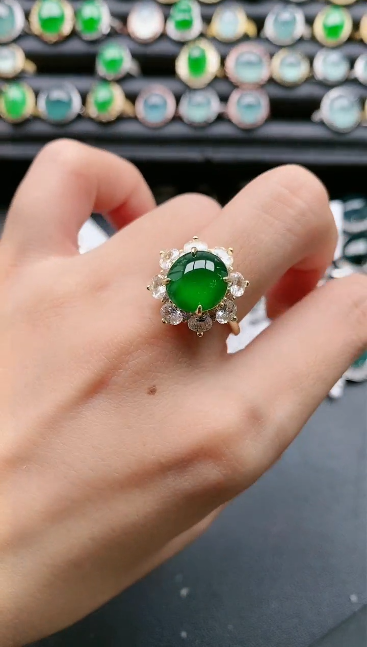 【闪购商品】翡翠戒指银S925镶嵌11111111111