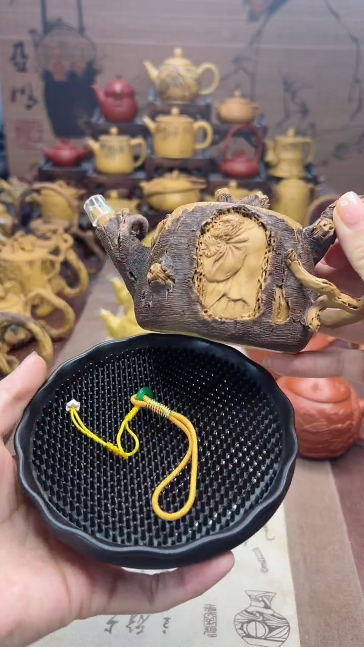 【闪购商品】紫砂壶仿木树桩达摩壶