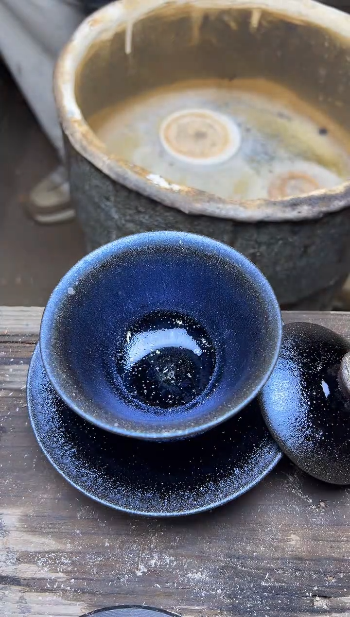 茶盏14朱秋敏龙窑开窑现场瑕宝580