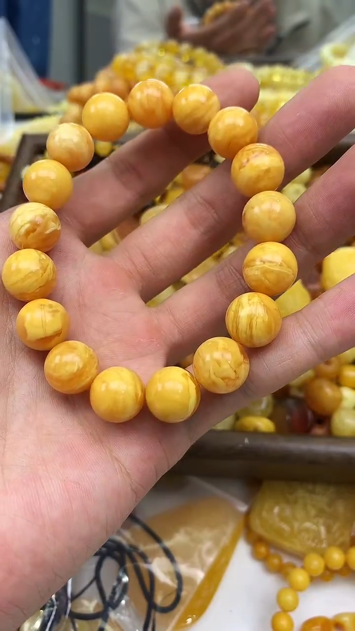 裸石蜜蜡未镶嵌手串卡13