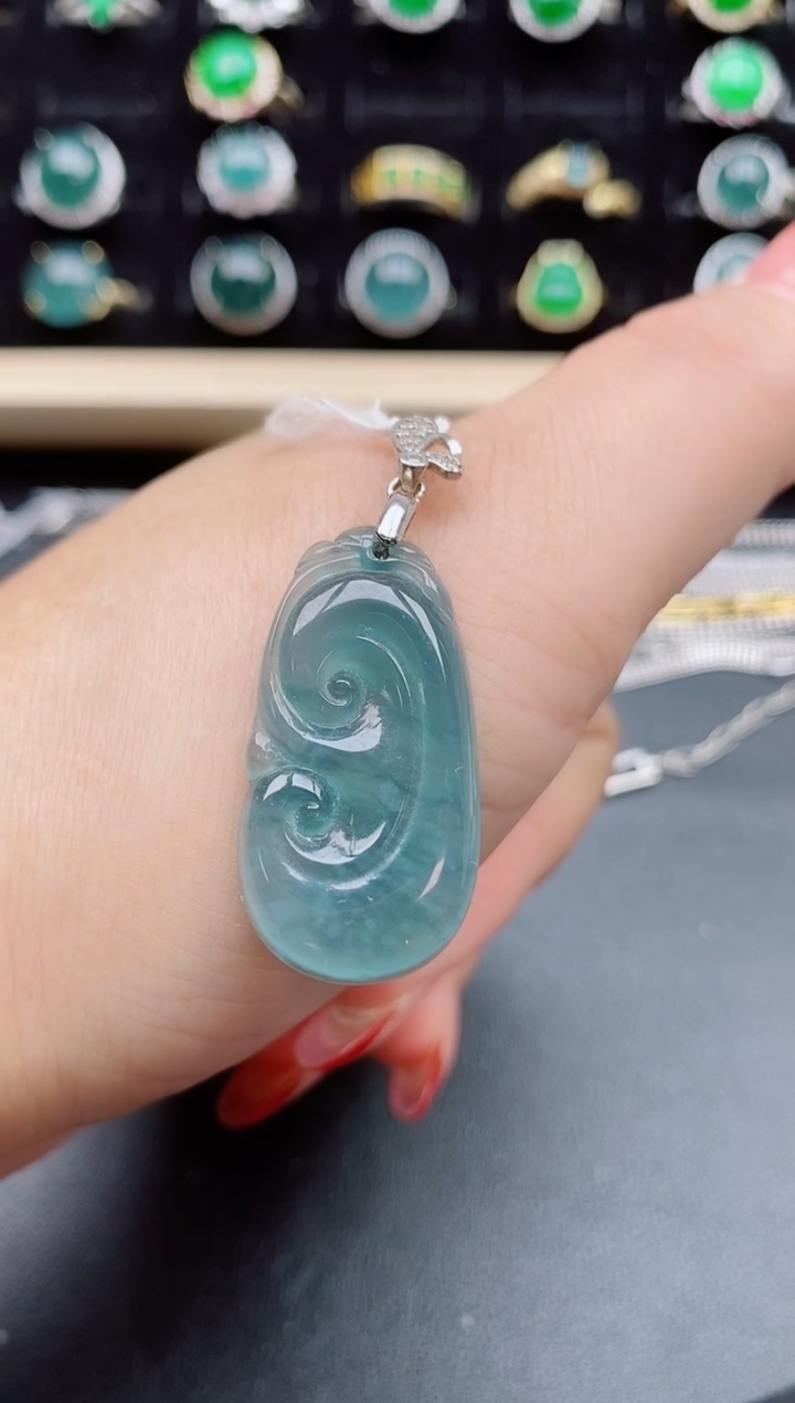 【闪购商品】翡翠吊坠(不含链)银S925镶嵌5080505