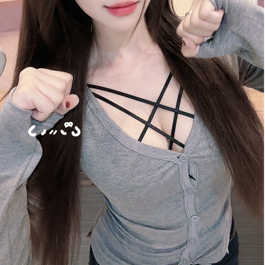 【灰色长袖/纯欲少女的厚度2.5cm】美胸带纯欲内衣舒适修身文胸