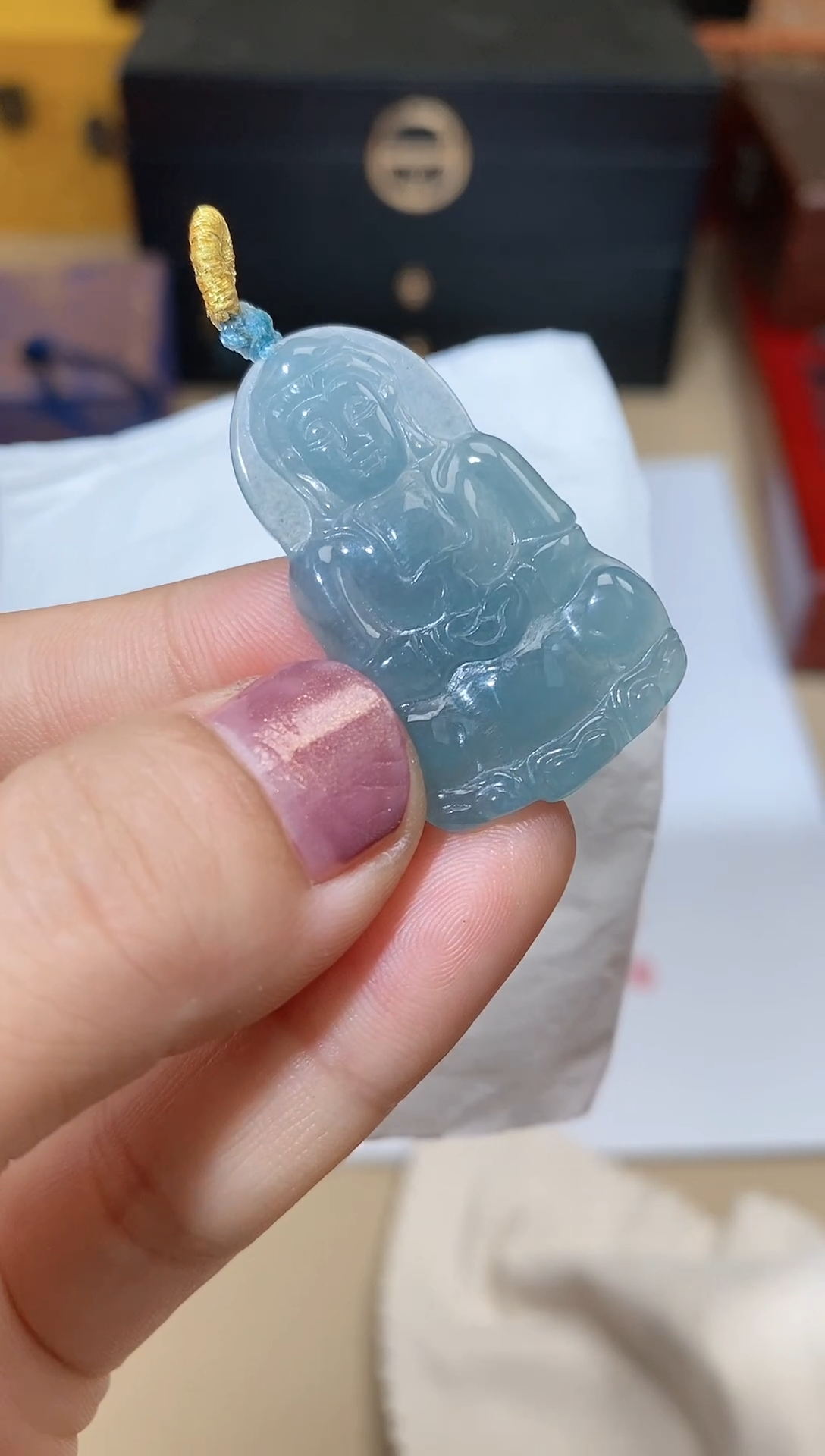 【闪购商品】翡翠颈饰未镶嵌天然A货翡翠观音