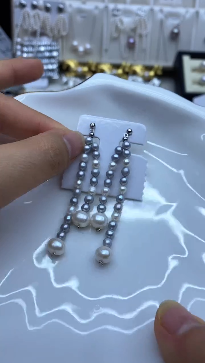 未镶嵌耳饰淡水珍珠耳环