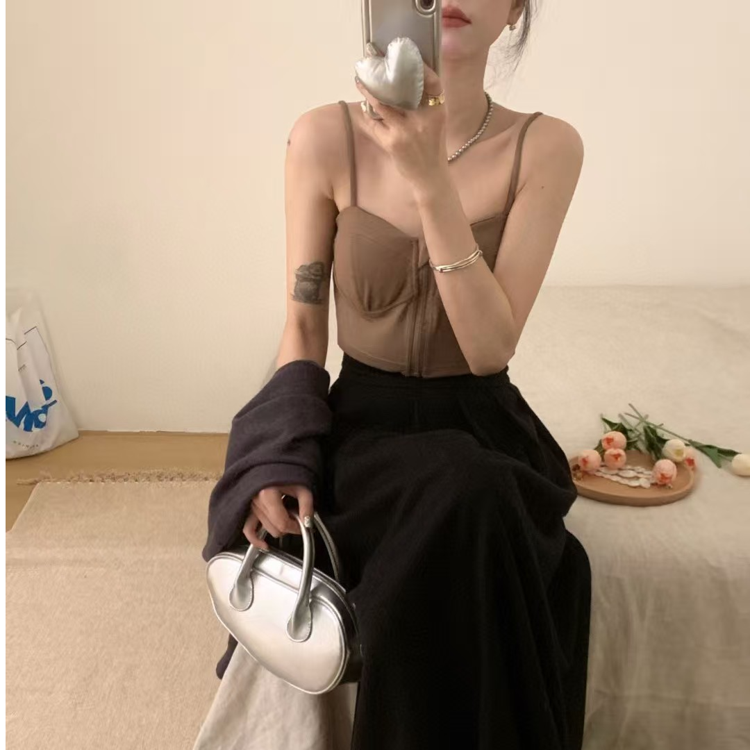 6009修身型法式性感风背心吊带韩版小胸打底网红内搭美背