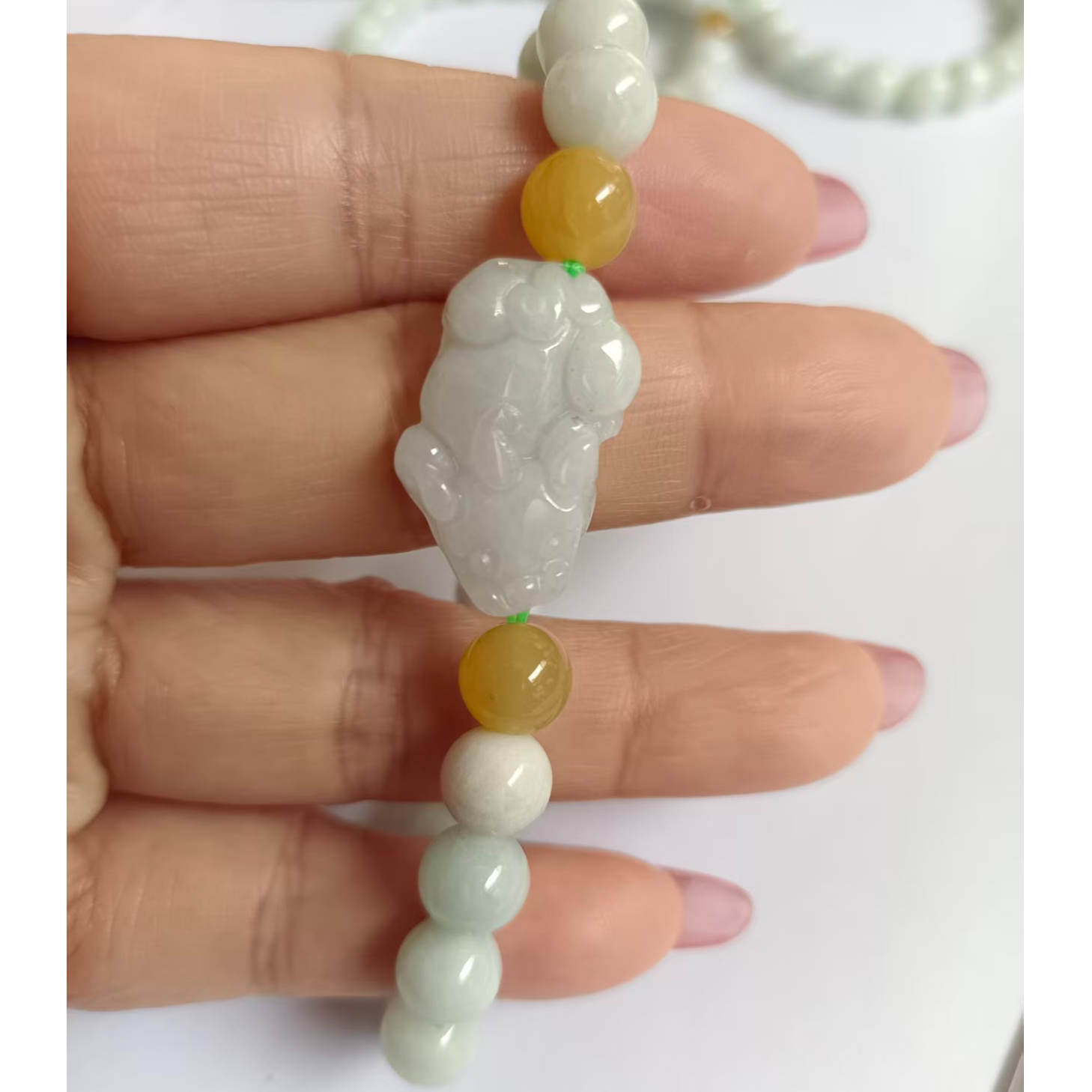 天然翡翠A货，貔貅手串，多样性发其一