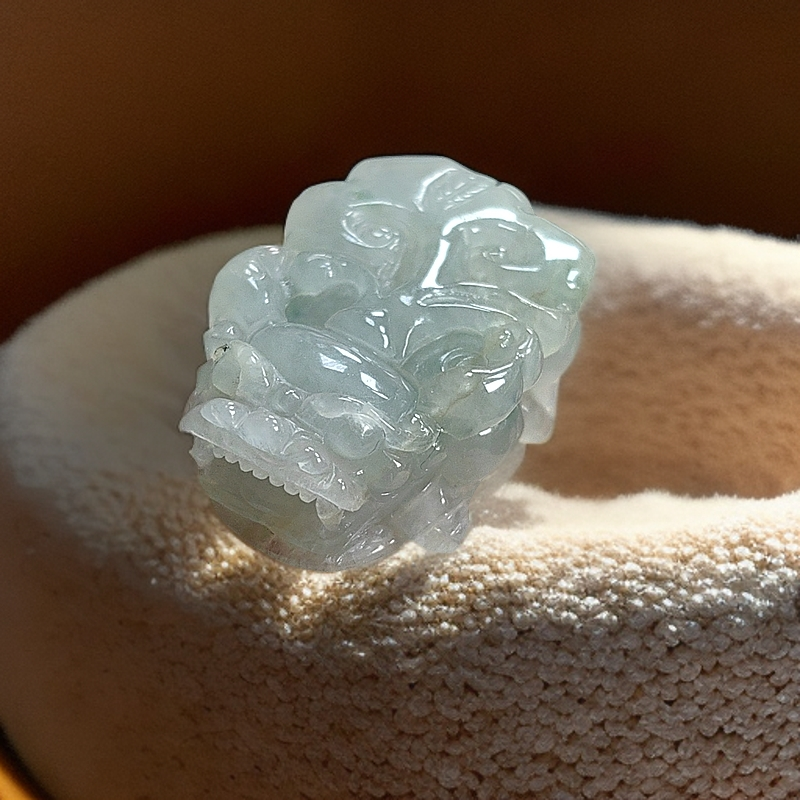 翡翠如意貔貅立体吊坠摆件款 胶润晴底色