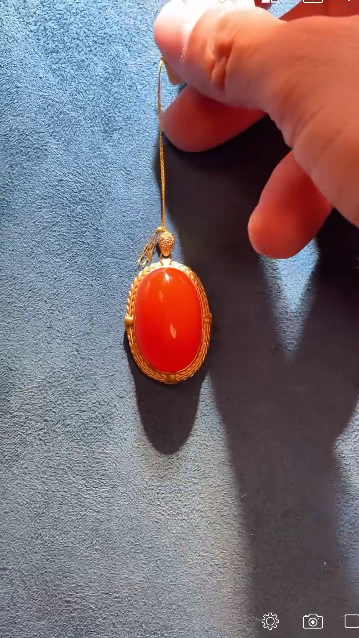 【闪购商品】南红玛瑙YDZ--18K金镶嵌蛋面镶嵌吊坠