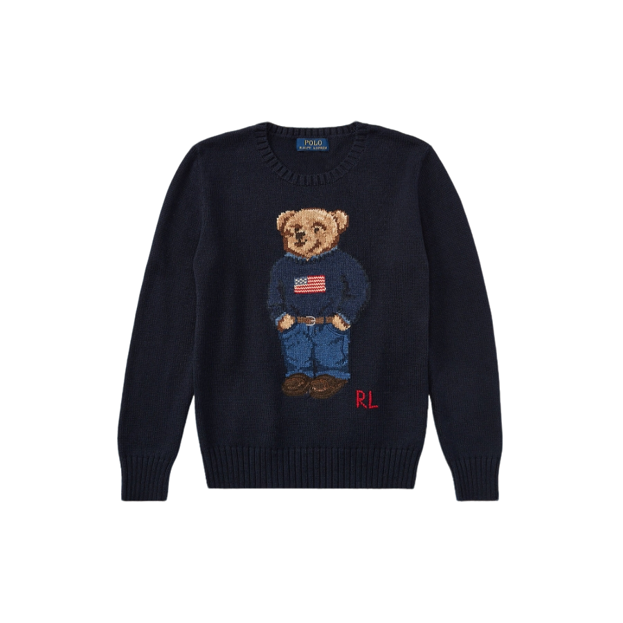 POLO RALPH LAUREN拉夫劳伦小熊棉麻套头针织卫衣 323668286002