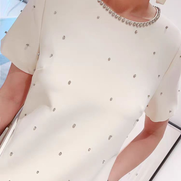 奢华璀璨手工水钻礼服 名媛气质宽松轻熟风小香裙子黑连衣裙