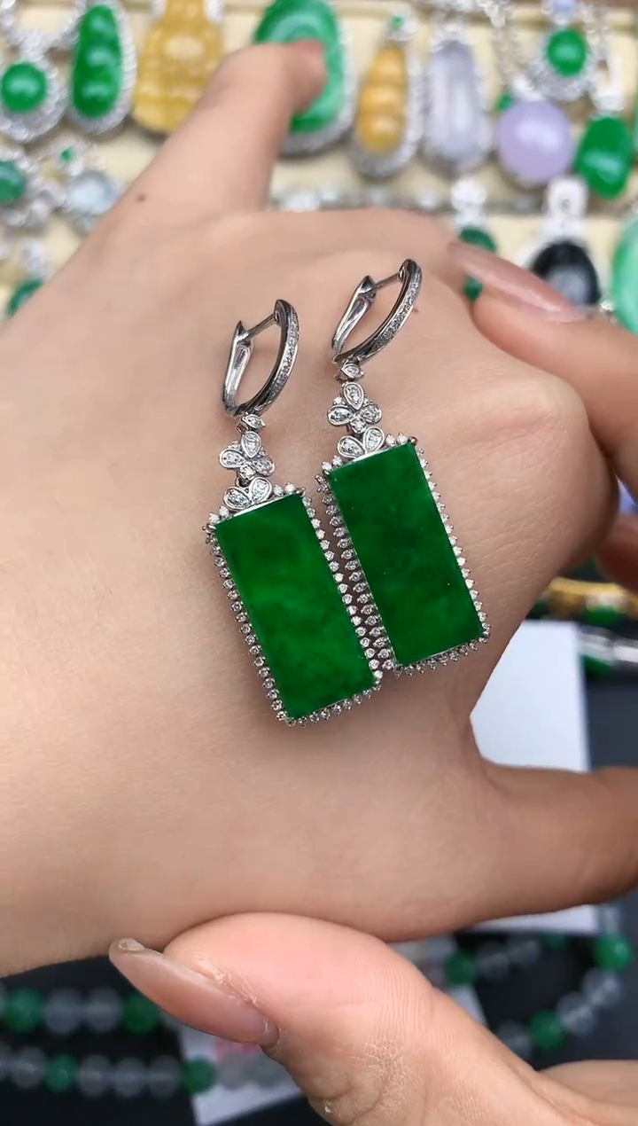 18K金镶嵌翡翠耳饰391-中国好珍宝