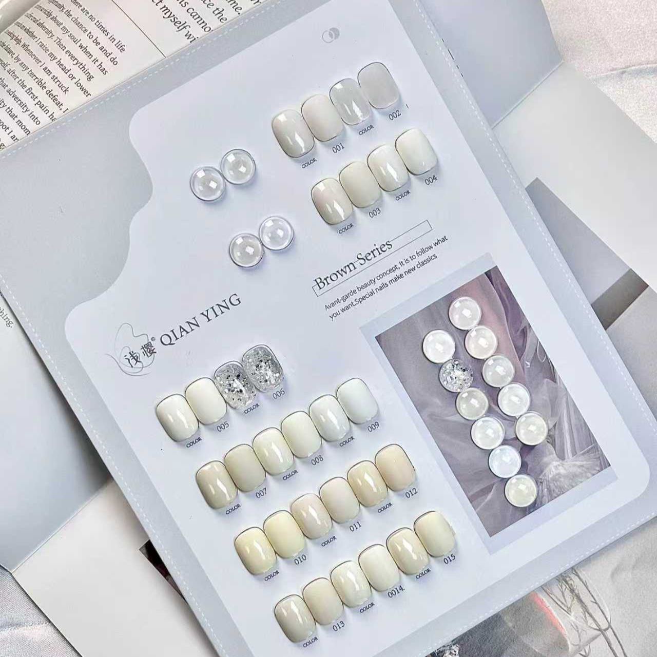 【希妹甄选】茗伊15色月光白实色甲油胶涂好色板
