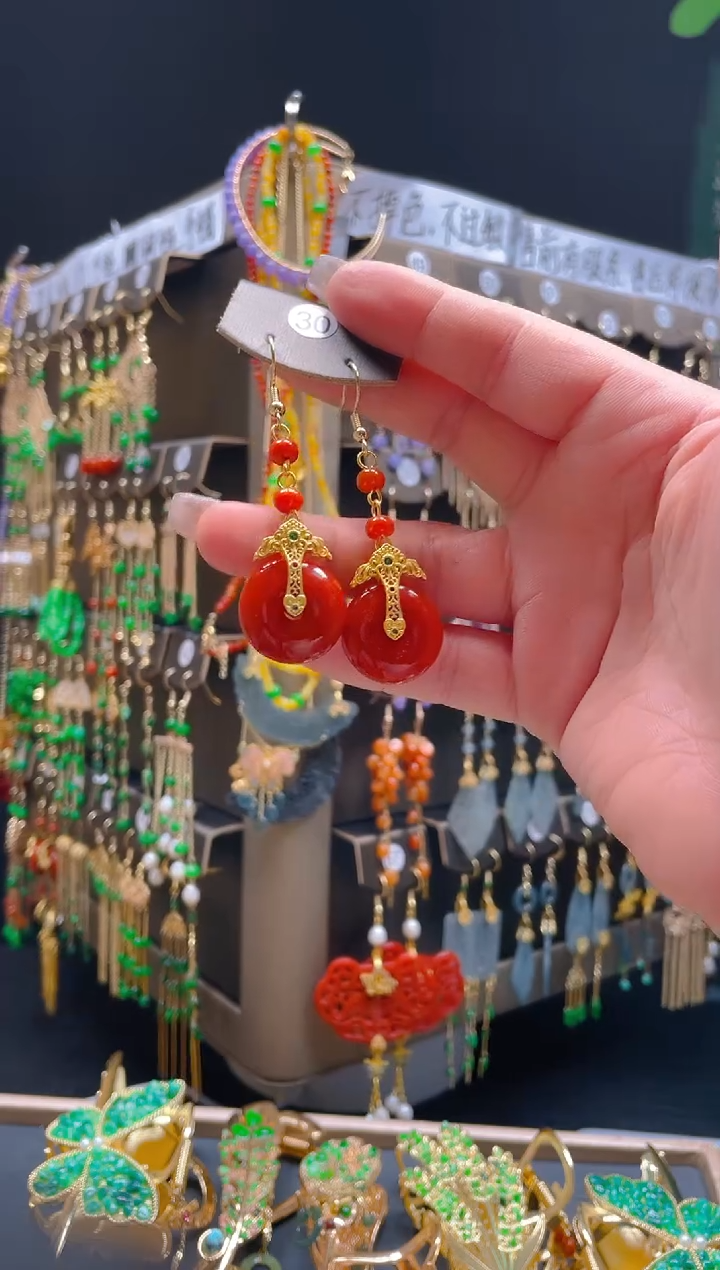 【闪购商品】翡翠耳饰合金035翡翠饰品