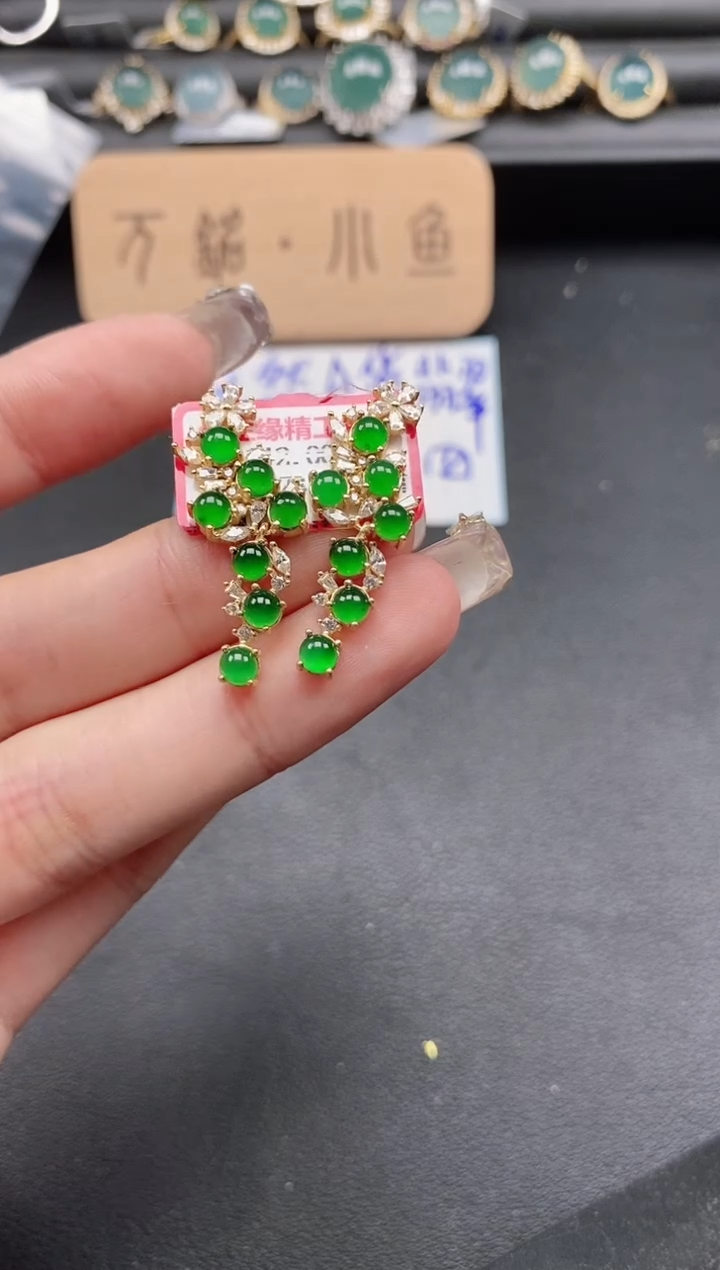 翡翠戒指银S925镶嵌51158-6