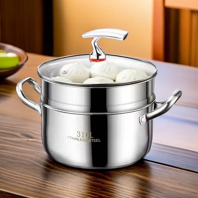 【双层蒸锅】不锈钢蒸汤锅电磁炉燃气灶通用上蒸下煮