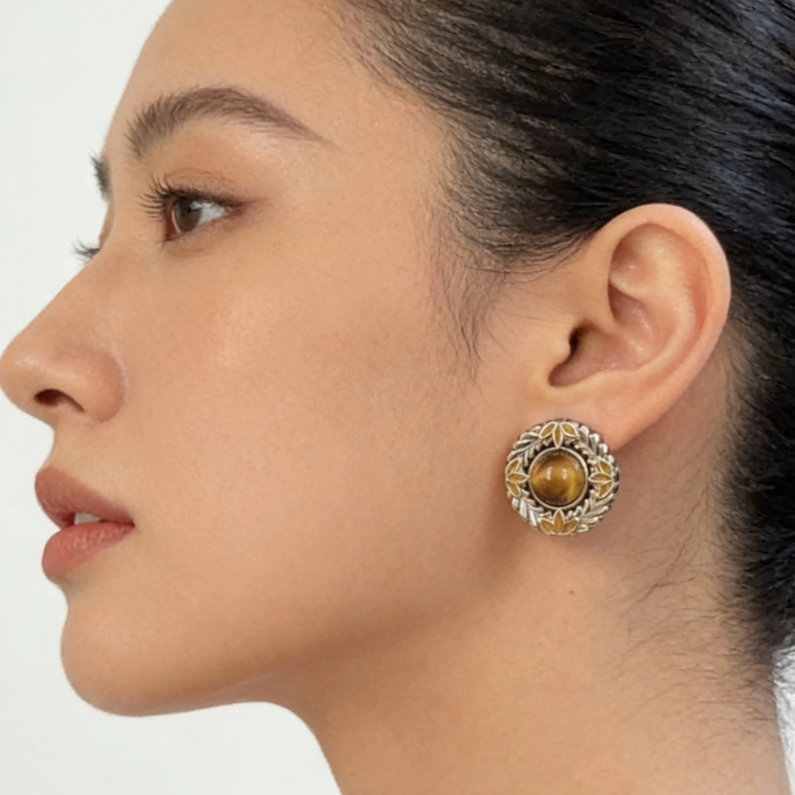 铜合金合成锆石耳饰 V234