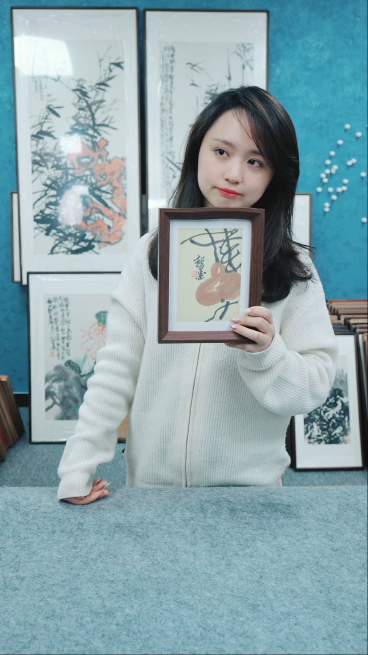 【闪购商品】国画8寸郑志超老师木质摆台