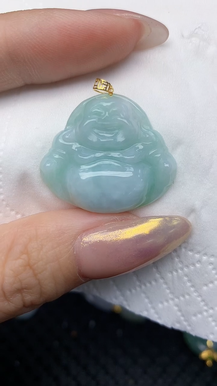 【闪购商品】翡翠颈饰18K金镶嵌天然翡翠A货
