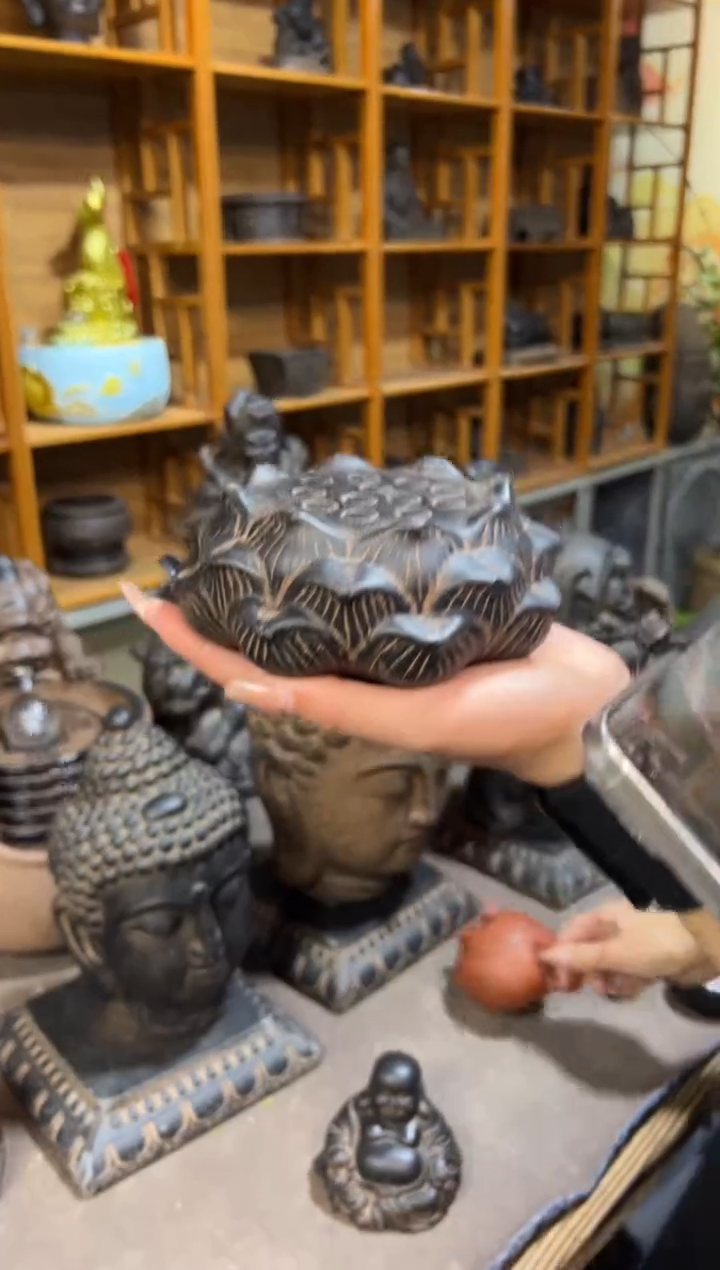 陶土【火山泥】莲蓬实心底座