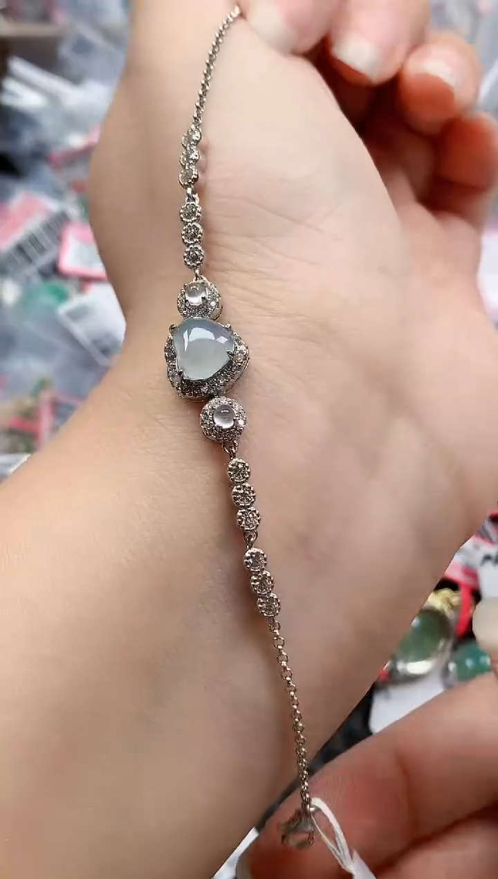 银S925镶嵌戒指翡翠天然A货缅甸翡翠