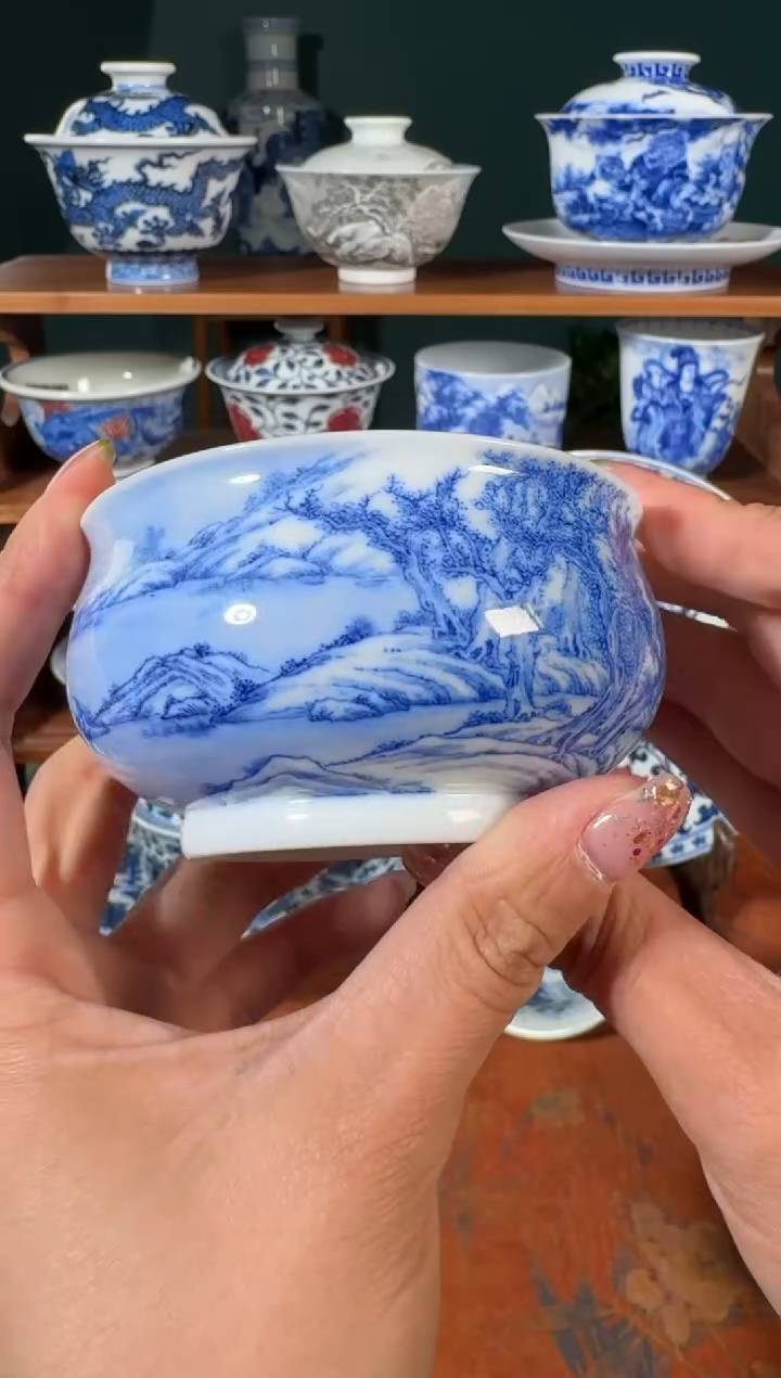 【闪购商品】杯画堂春雪溪载鹤图