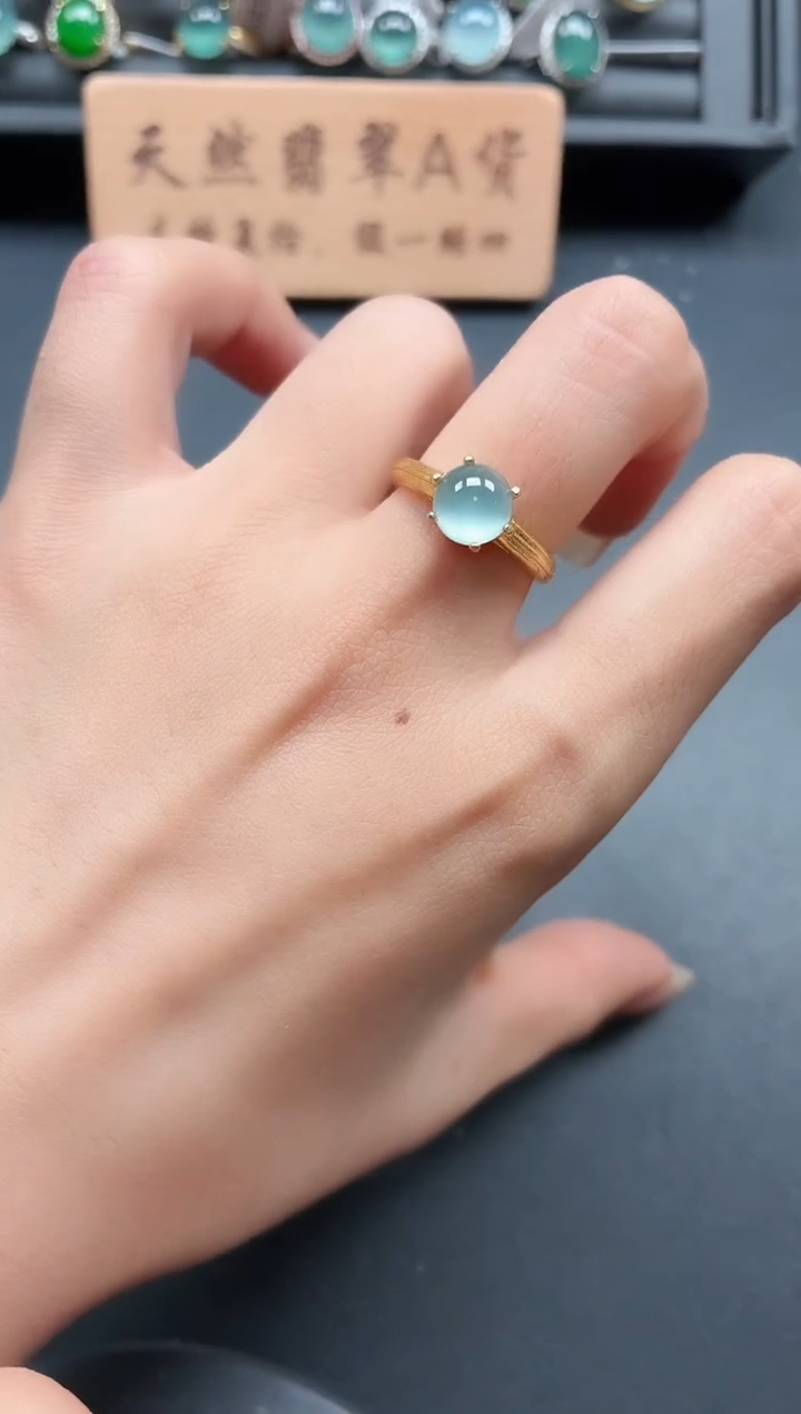 银S925镶嵌戒指翡翠111