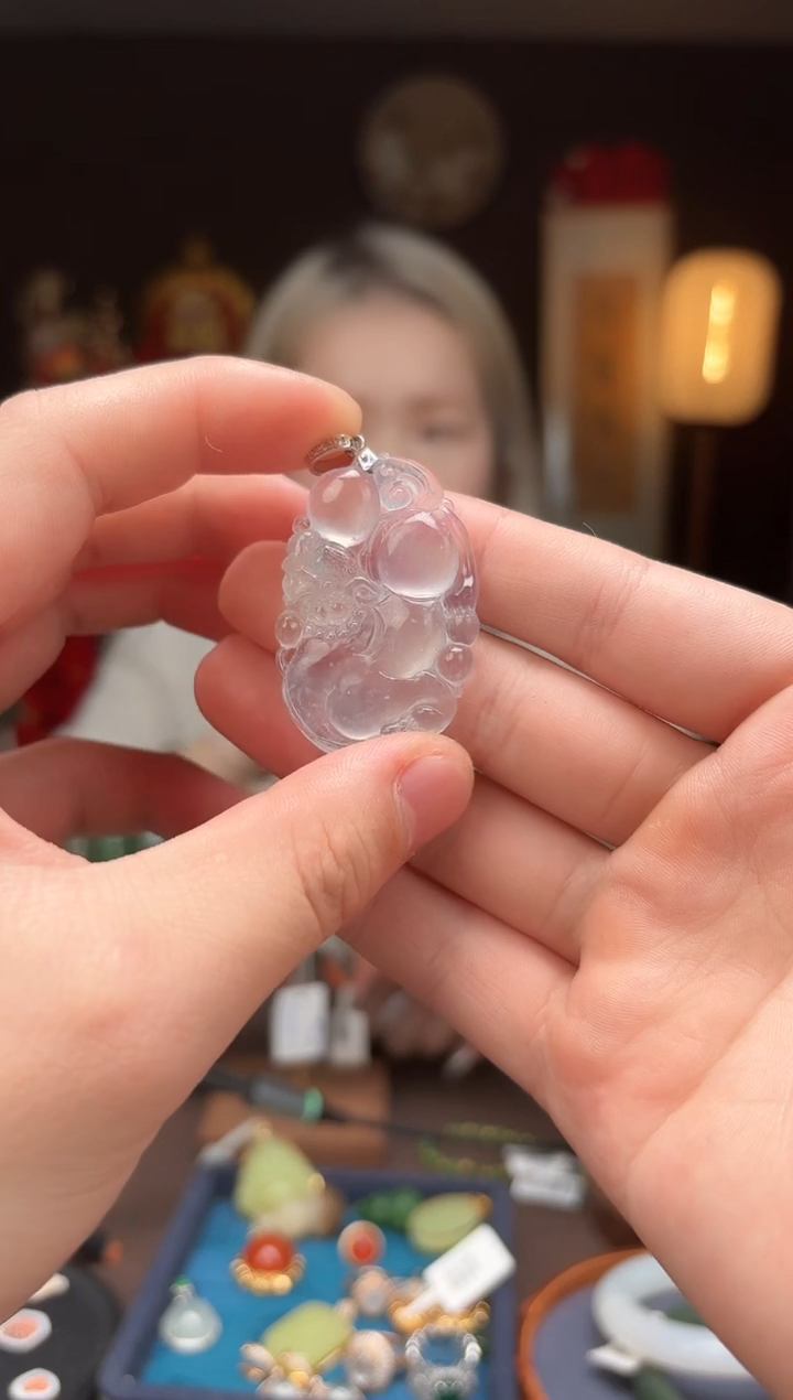 【闪购商品】翡翠颈饰18K金镶嵌AB231  瑞兽吊坠