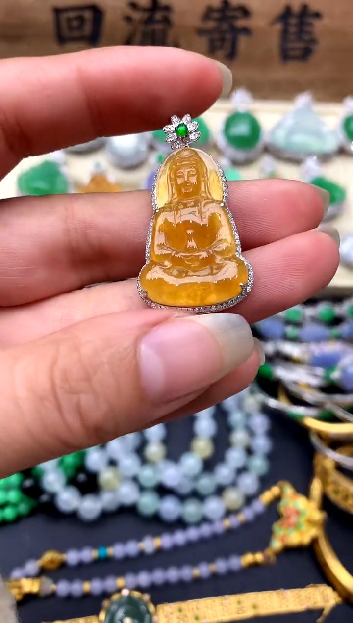 【闪购商品】翡翠颈饰18K金镶嵌304-中国好珍宝