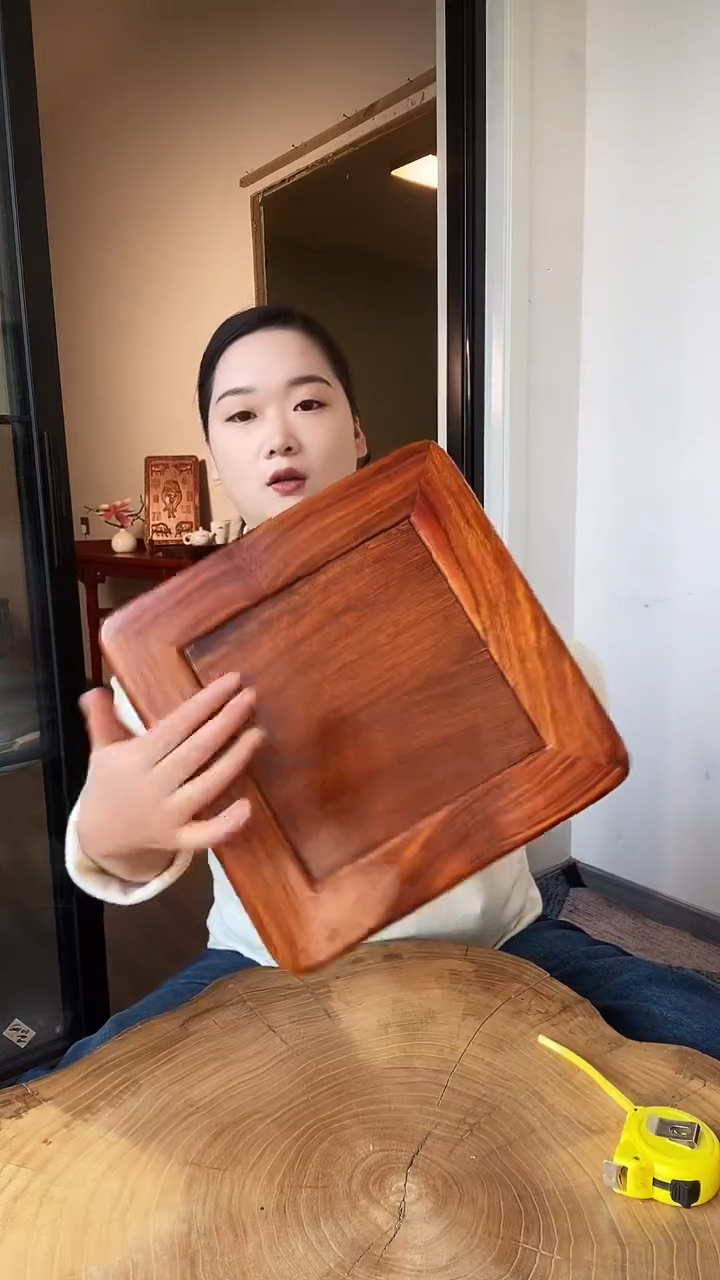 缅甸花梨（花梨木类）原木实木小方凳福利品有瑕疵介意勿拍