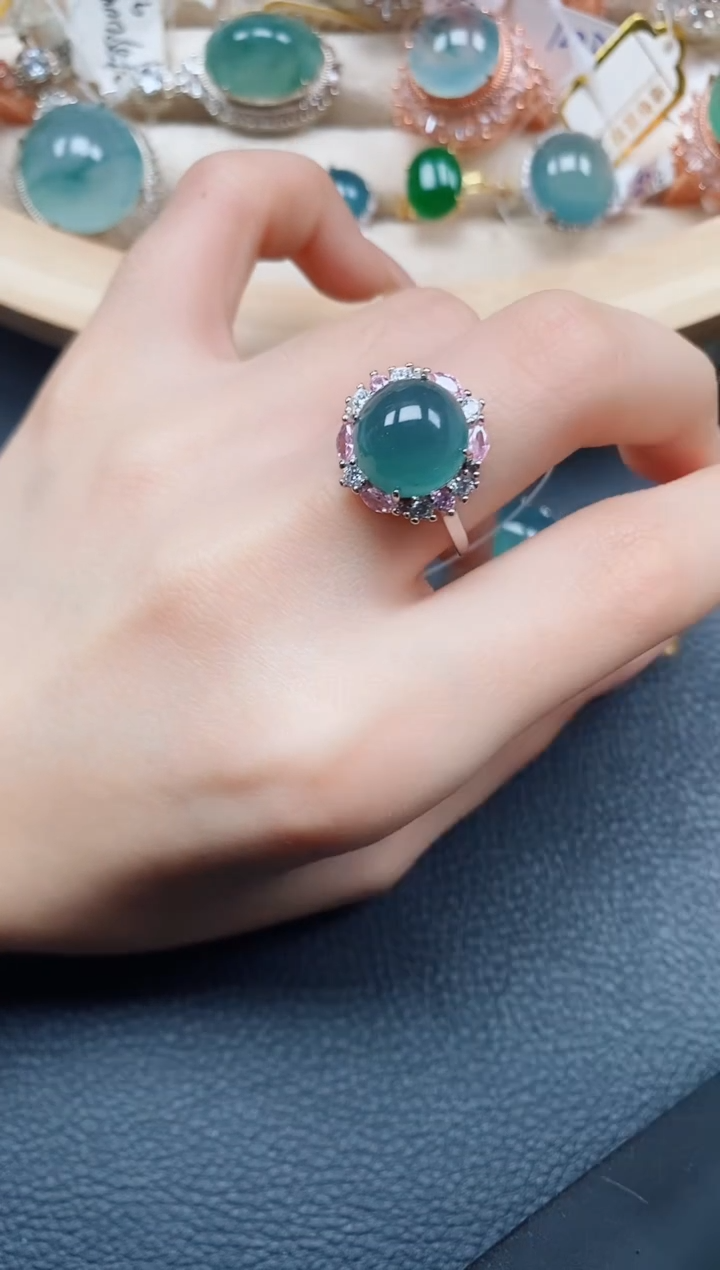 【闪购商品】翡翠戒指银S925镶嵌翡翠