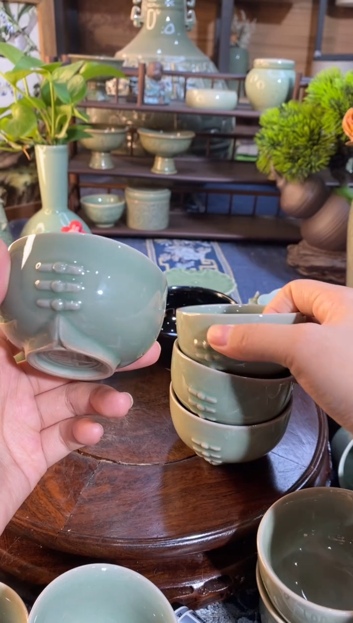 【闪购商品】XG001 旗袍杯福字底1只微失圆微瑕