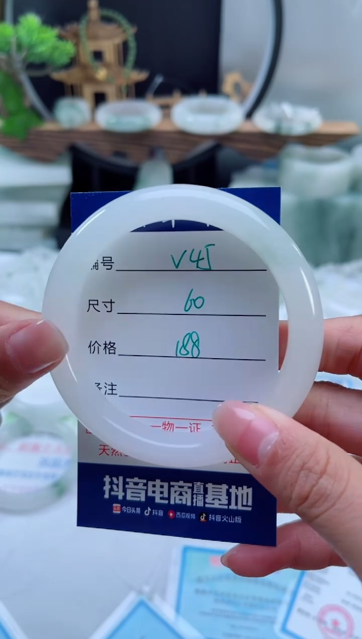 未镶嵌手镯石英质玉（天山翠）45