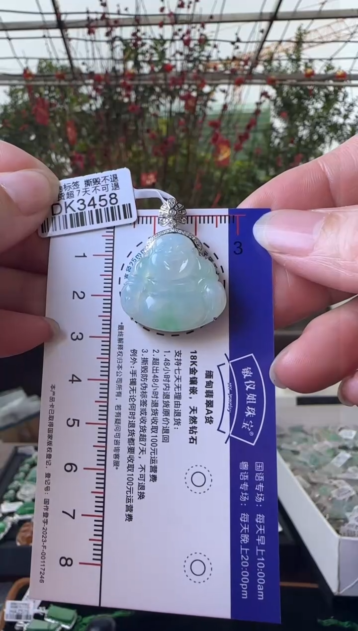 【闪购商品】翡翠颈饰18K金镶嵌DK3458冰佛公