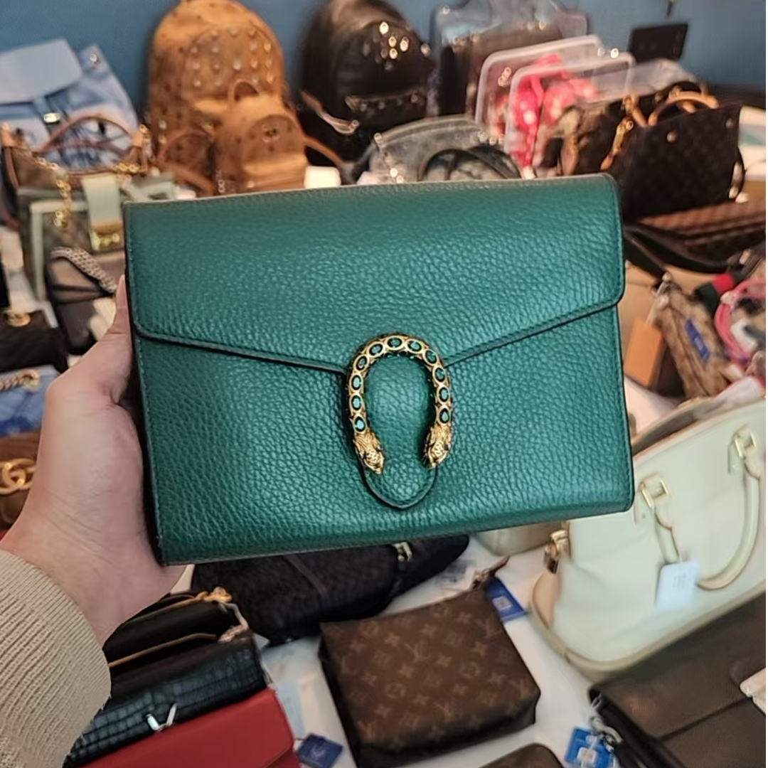 99新 GUCCI/古驰 绿色酒神woc斜跨包/云海包展放大漏