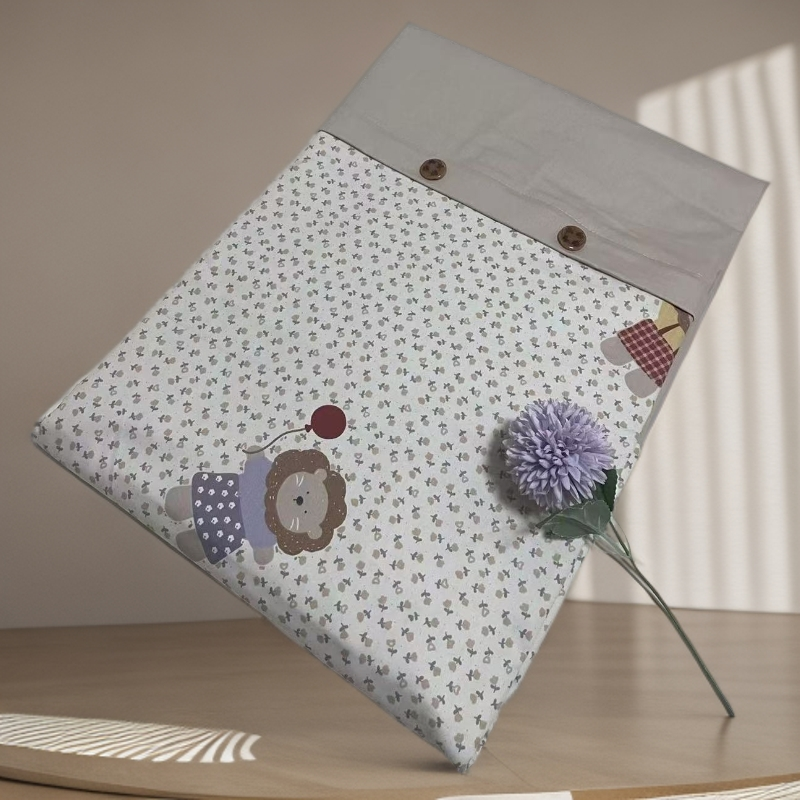 小狮子新款纽扣100%双面全棉精品纽扣被套