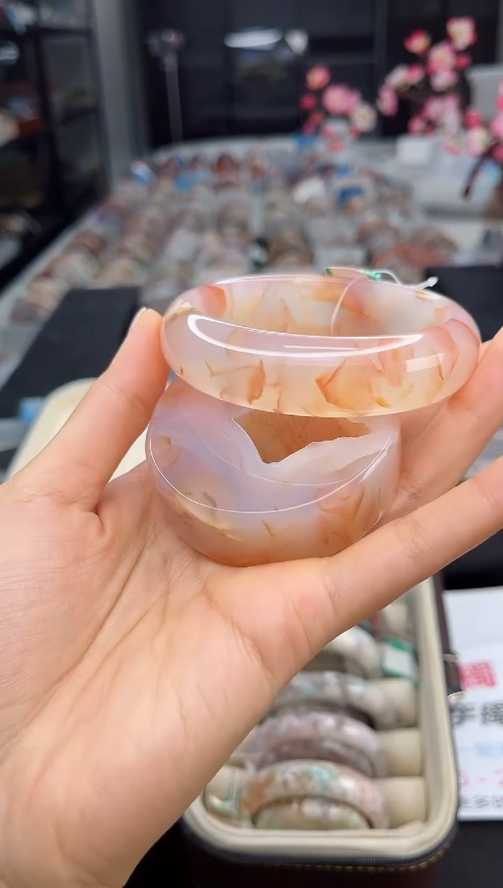 石英质玉手镯未镶嵌63圈口（赠送镯心）s921165