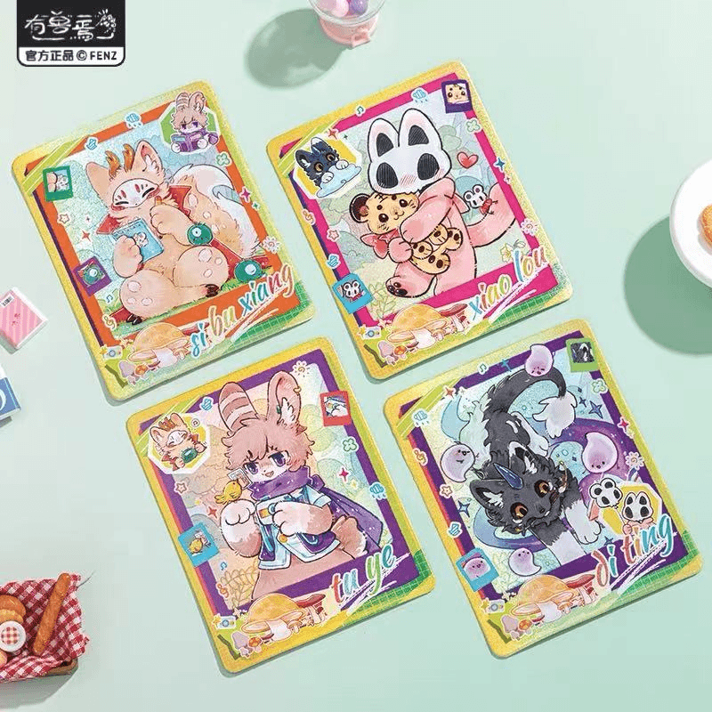 有兽焉《彩云山系列》拍立得盲盒逆向镭射动漫周边卡牌