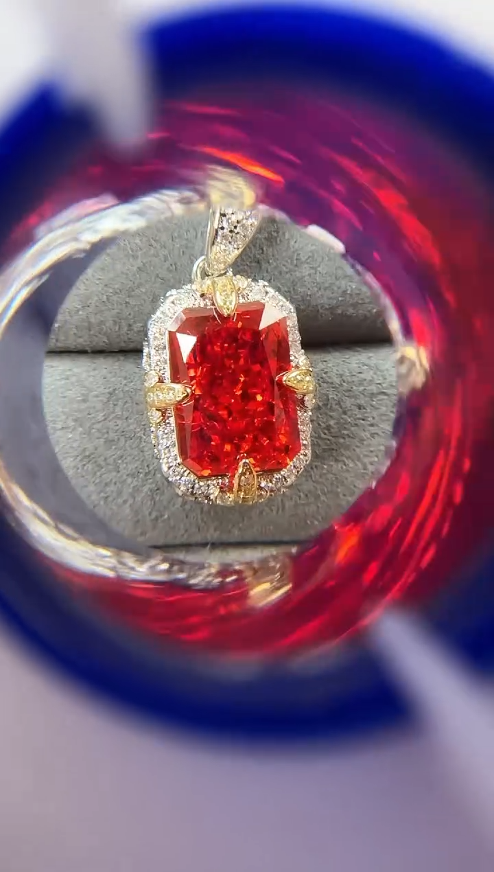 主播定制链接红色方形吊坠