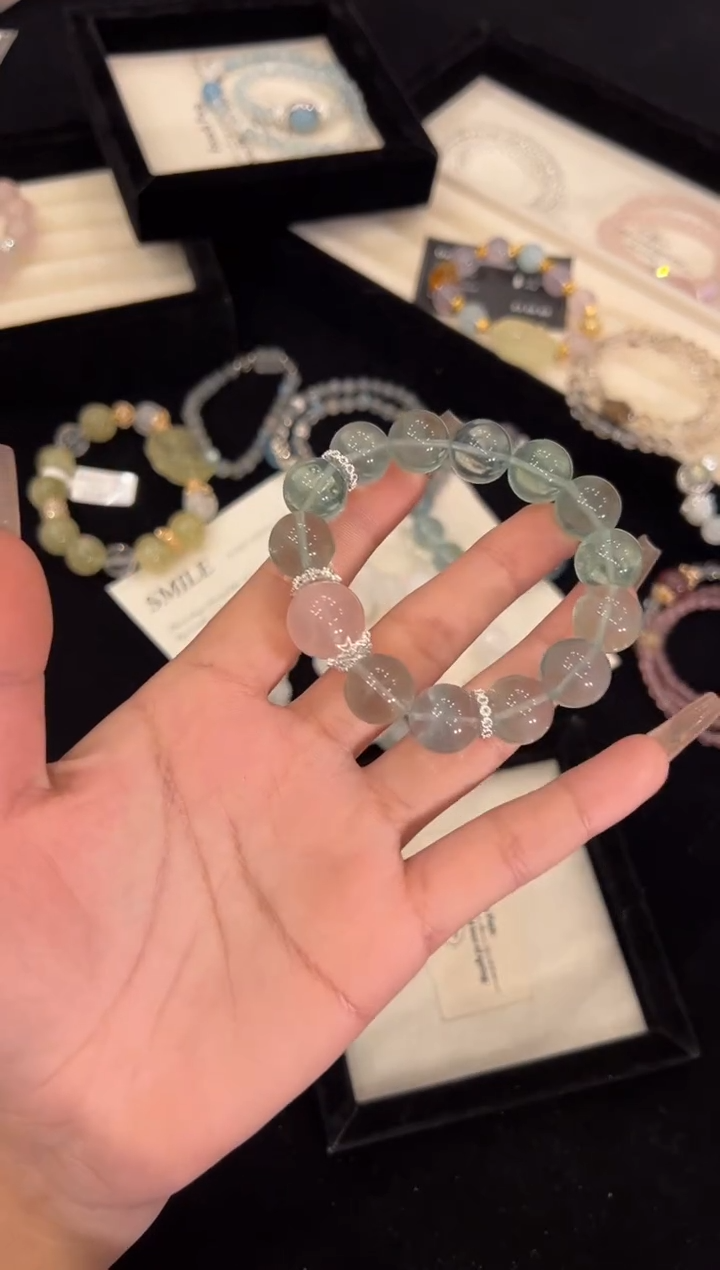 【闪购商品】水晶手链合金绿萤石手链x1347