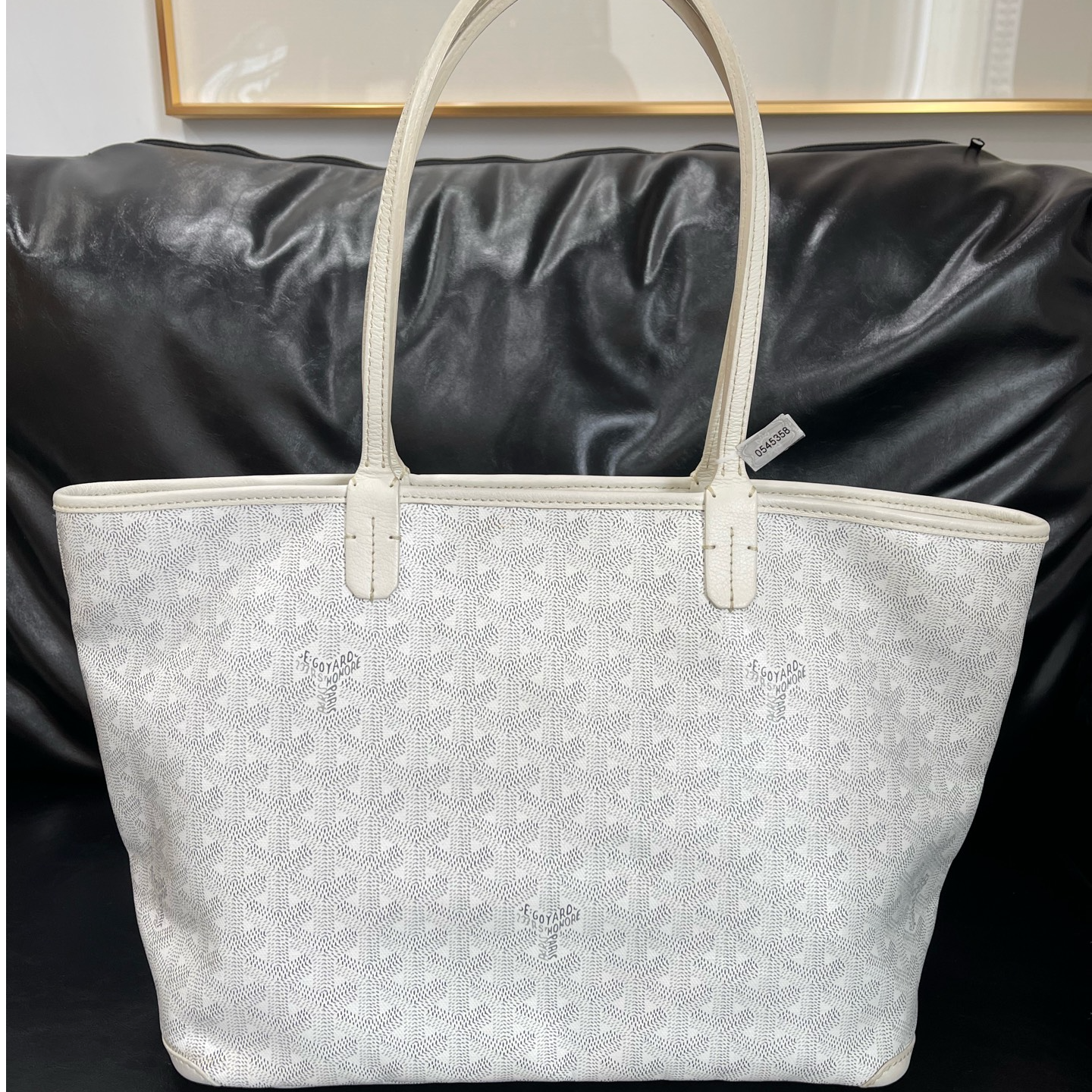 99新 Goyard 戈雅白色中号tote托特 98新