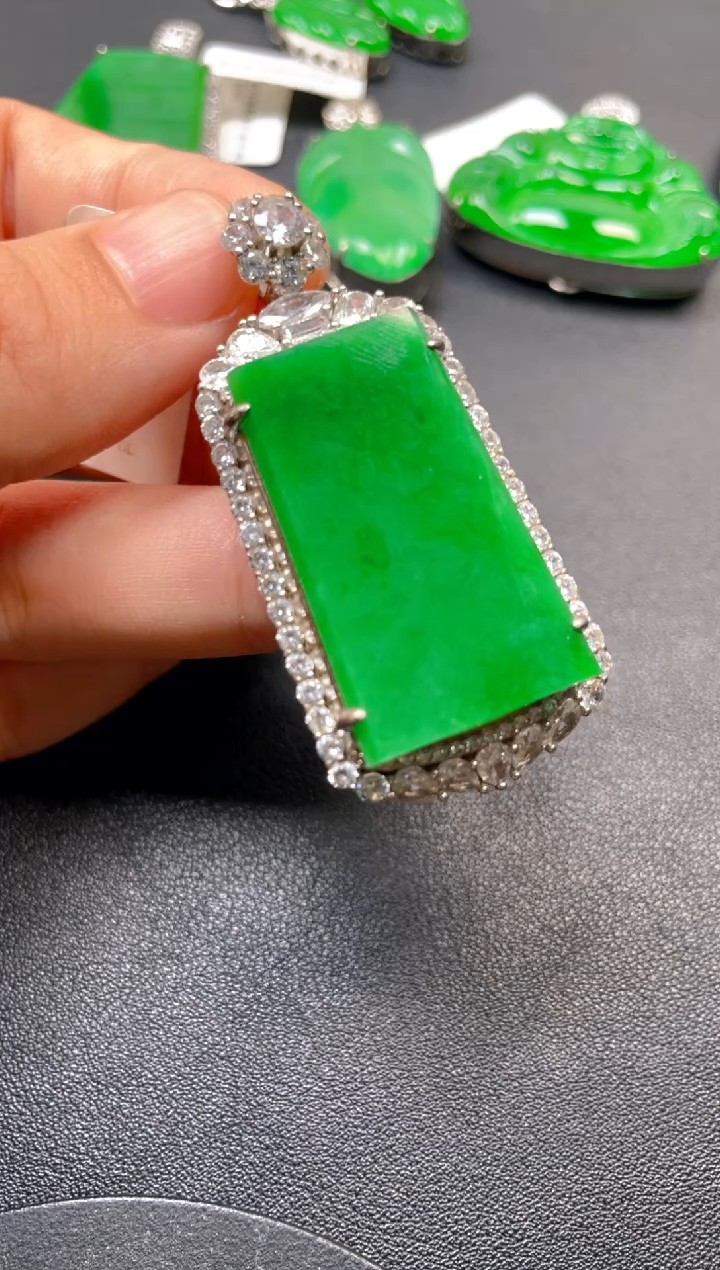 银S925镶嵌挂件翡翠dz1