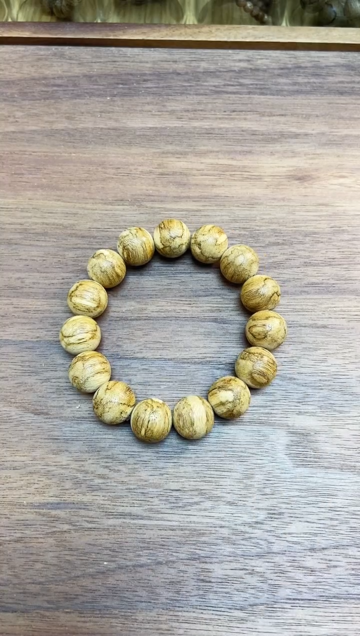 沉香手串卓CM4681达拉干土沉卡13mm天然野单圈