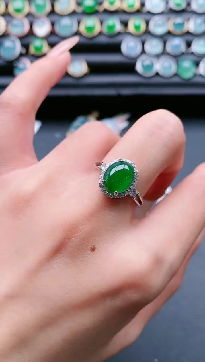 【闪购商品】翡翠戒指银S925镶嵌11111111