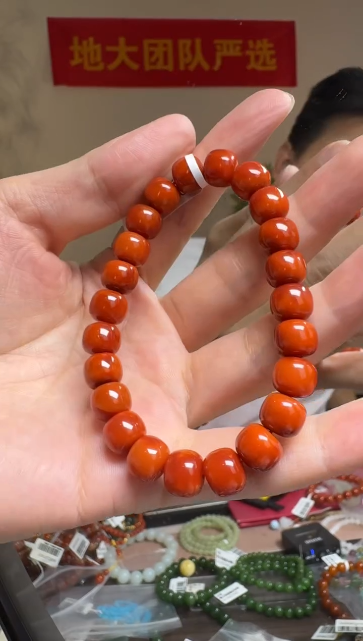 未镶嵌手串南红玛瑙约9-10mm南红玛瑙老型珠单圈