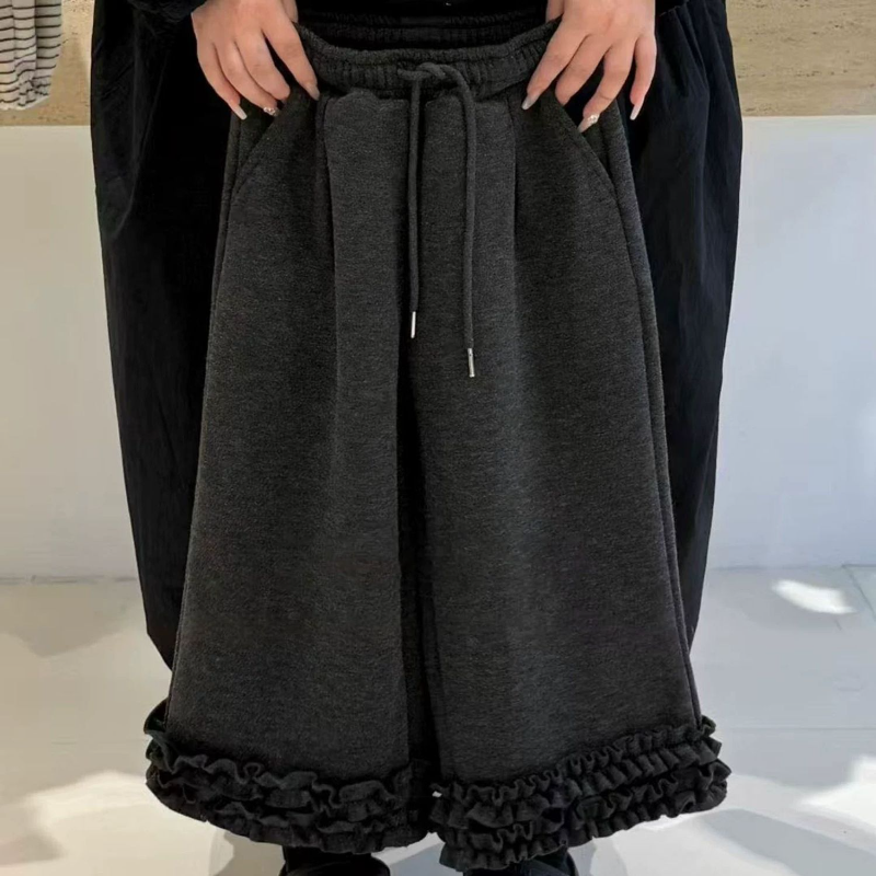 女童加绒裤子儿童阔腿裤秋冬装2025新款保暖加厚洋气休闲女孩长裤