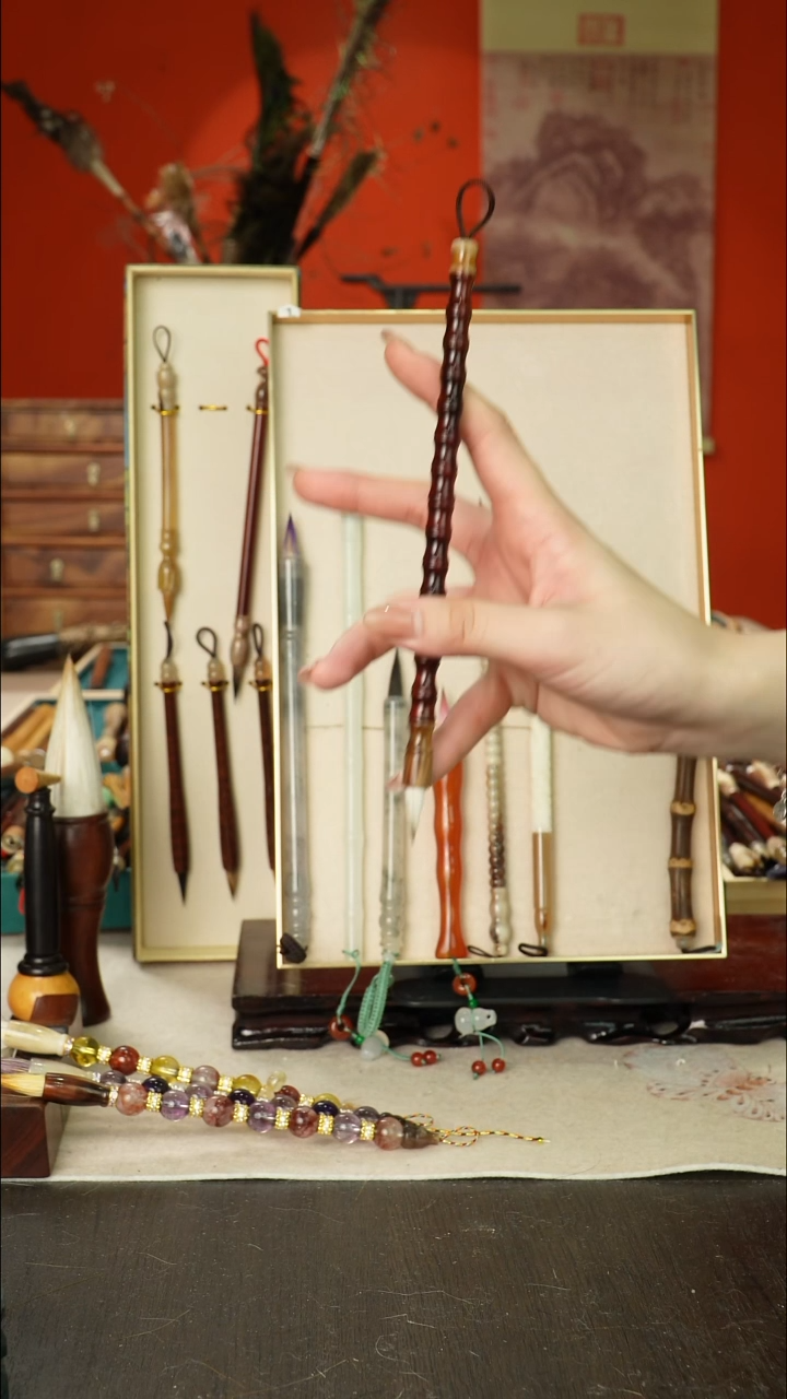 175号闪孤品高货毛笔链接 清水试笔 蘸墨不退